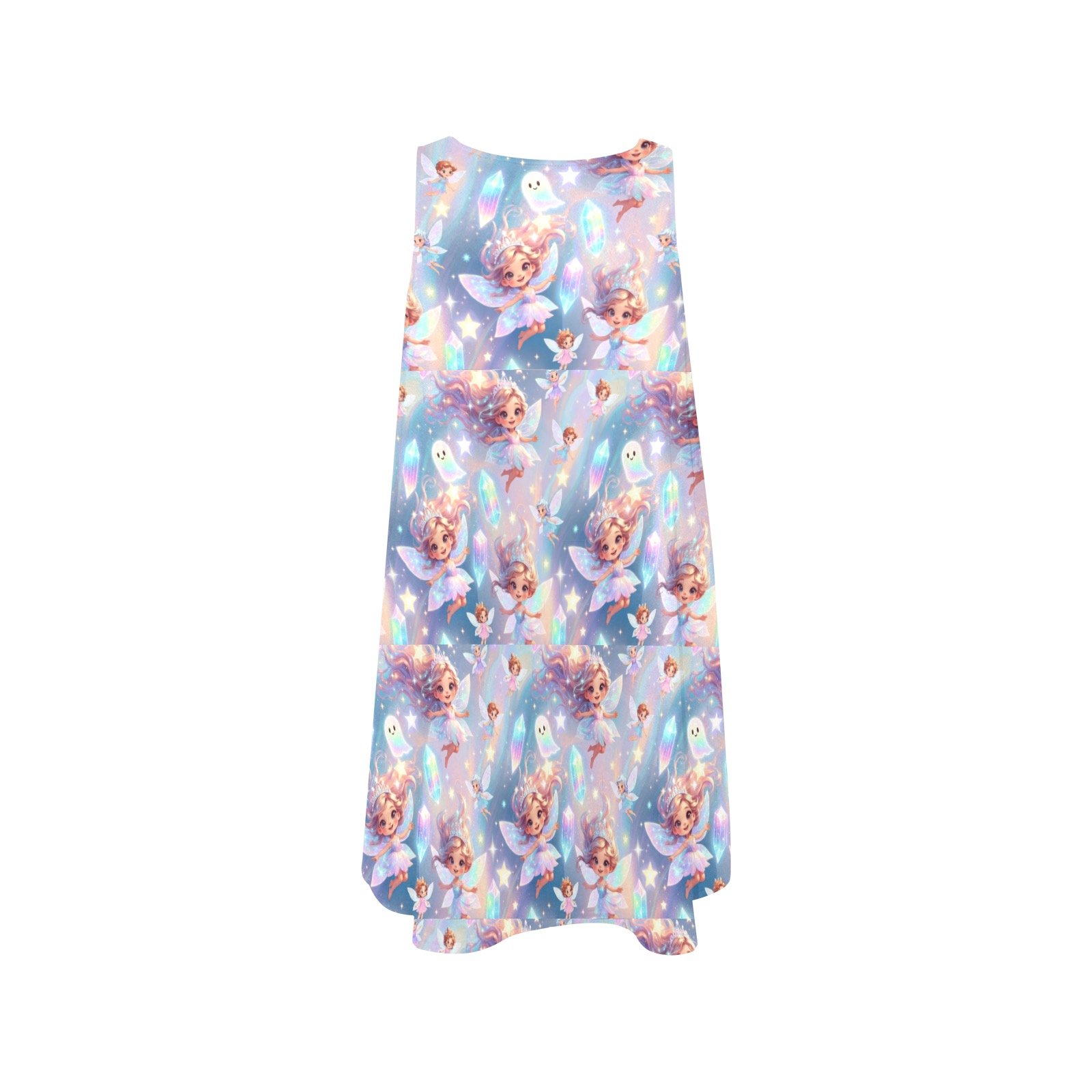 Angels, Fairies, Crystals Print Womens Sleeveless Dress Sleeveless A-Line Pocket Dress - Image 3