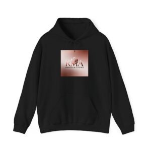 RMA Innovations Rose Logo Hoodie — Unisex Metallic Rose Gold Graphic Hooded Sweatshirt - 2XL, Black