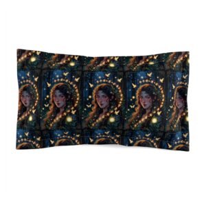 Mystic Garden Pillow Sham – Ethereal Woman Portrait Decorative Pillowcase