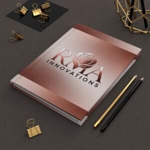 Rose Gold Logo Hardcover Journal — RMA Innovations Lined Notebook