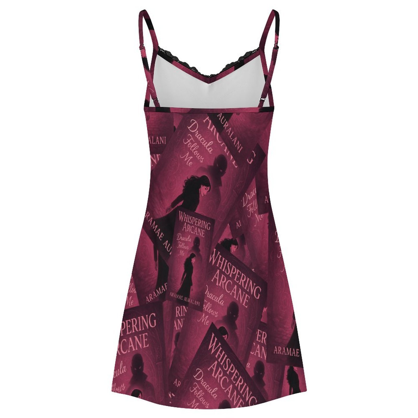 Dracula Follows Me S3xy cami Wome's Lace Slit Cami Pajama Dress - Image 3