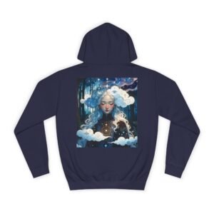 Celestial Dreamer Hoodie — Ethereal Moon & Clouds Art Sweatshirt