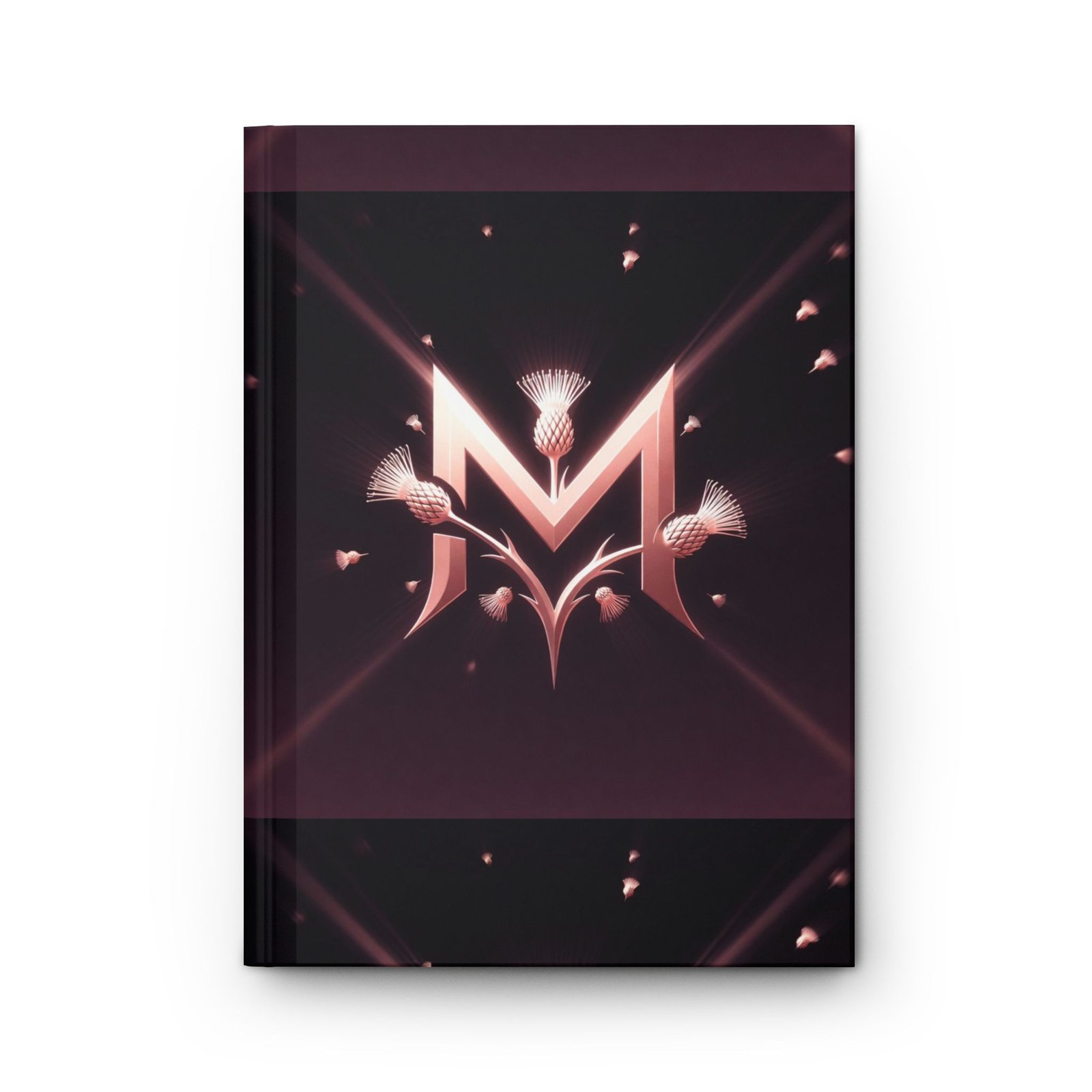 RMA Innovations Logo Hardcover Journal — Metallic Rose ‘M’ Logo Matte Notebook