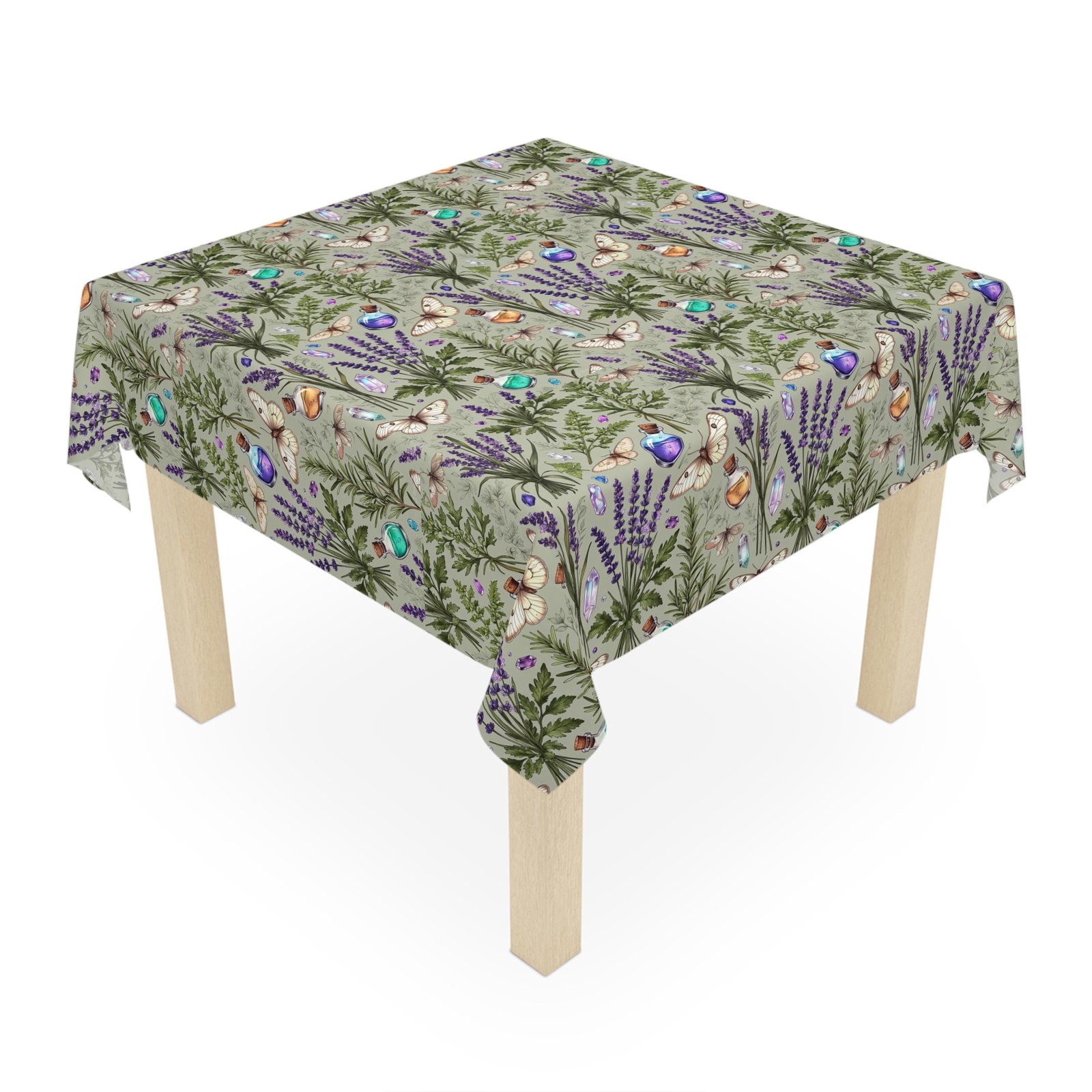Lavender Butterfly Tablecloth — Floral Cottage Table Linen for Spring & Everyday - Image 3