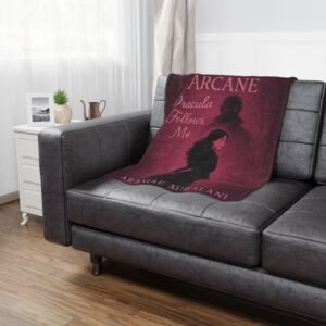 Whispering Arcane Minky Blanket — 'Dracula Follows Me' Gothic Novel Cover Throw