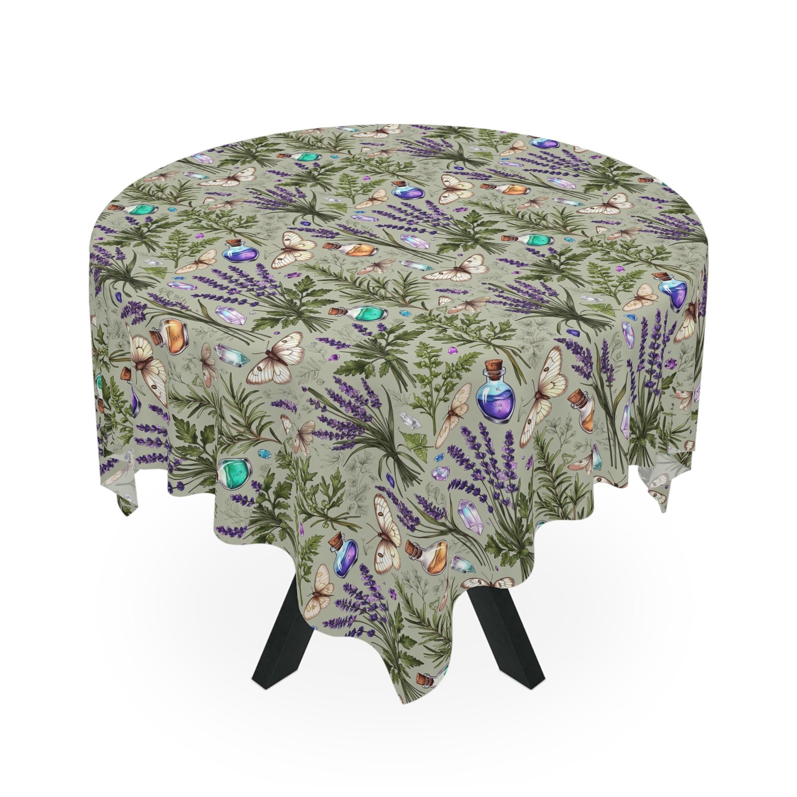 Lavender Butterfly Tablecloth — Floral Cottage Table Linen for Spring & Everyday - Image 4