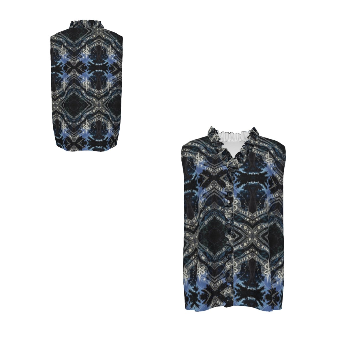 Design Women's Ruffle V-Neck Sleeveless Blouse - Image 3