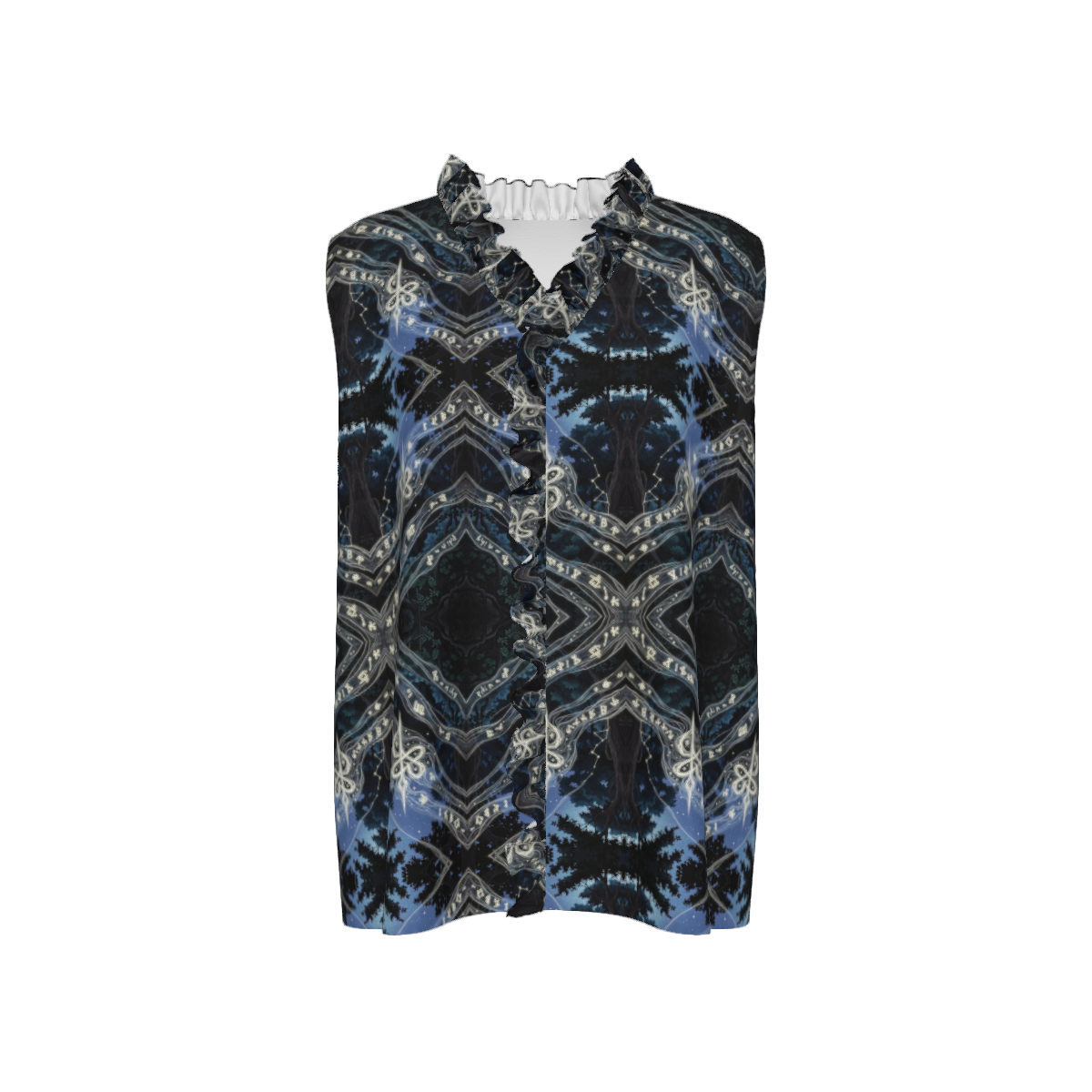 Design Women's Ruffle V-Neck Sleeveless Blouse