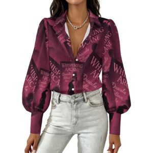 Dracula Follows Me Cover Art Blouse Women's Long Sleeve Lantern Sleeve Shirt
