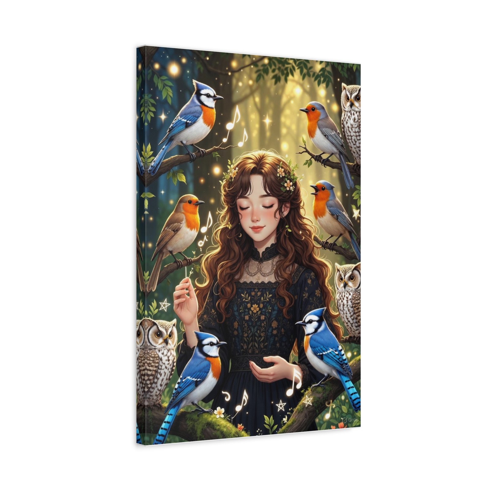 Enchanted Songbird Girl Matte Canvas Wall Art - Image 22