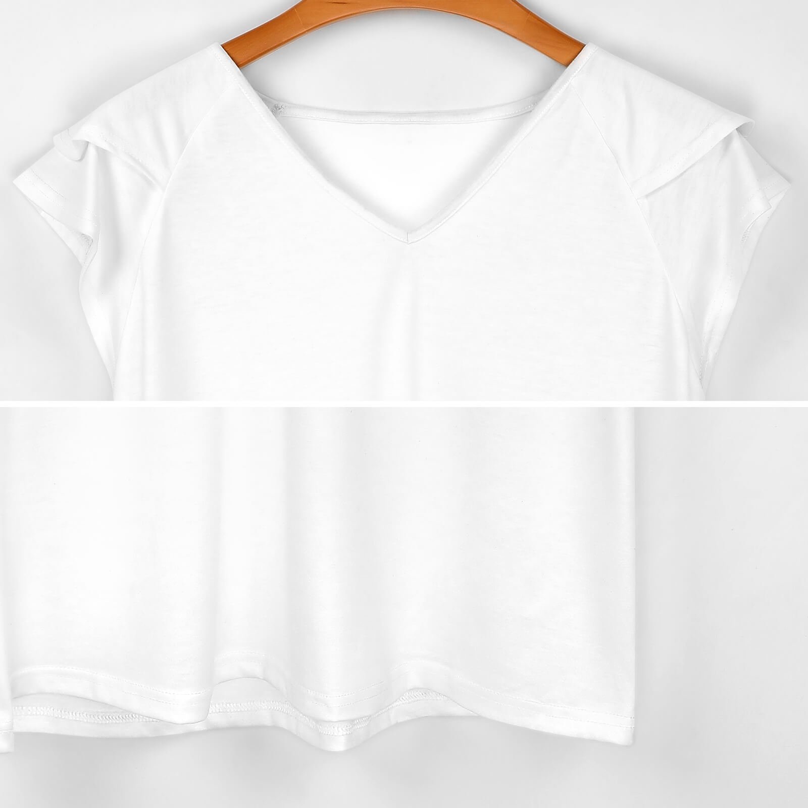 Moon Witch Tee Women's Ruffle Sleeve V-Neck T-Shirt - Image 5